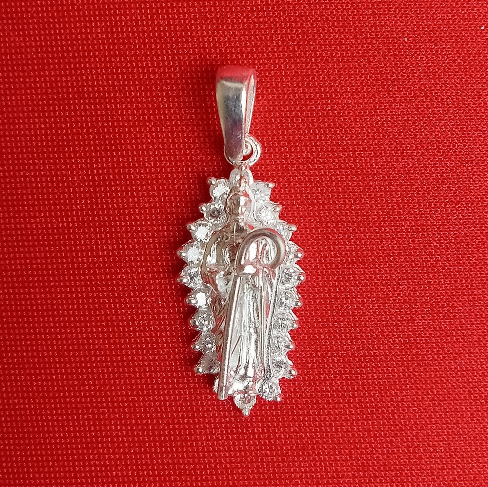 925 Sterling Silver CZ Saint‎ Jude Pendant